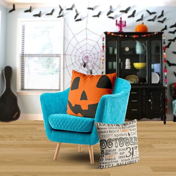 New 4pcs Pack 18"x18" Halloween Decorative Throw Pillow Cases - Picture 8 of 9